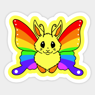 Rainbow Bunny Butterfly Sticker